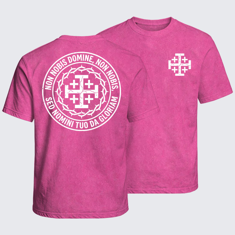 Washed T-Shirt - Non Nobis Domine, Non Nobis, Sed Nomini Tuo Da Gloriam