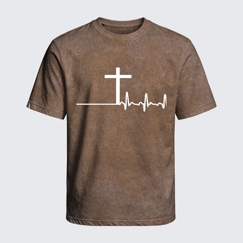 Washed T-Shirt - ECG Cross