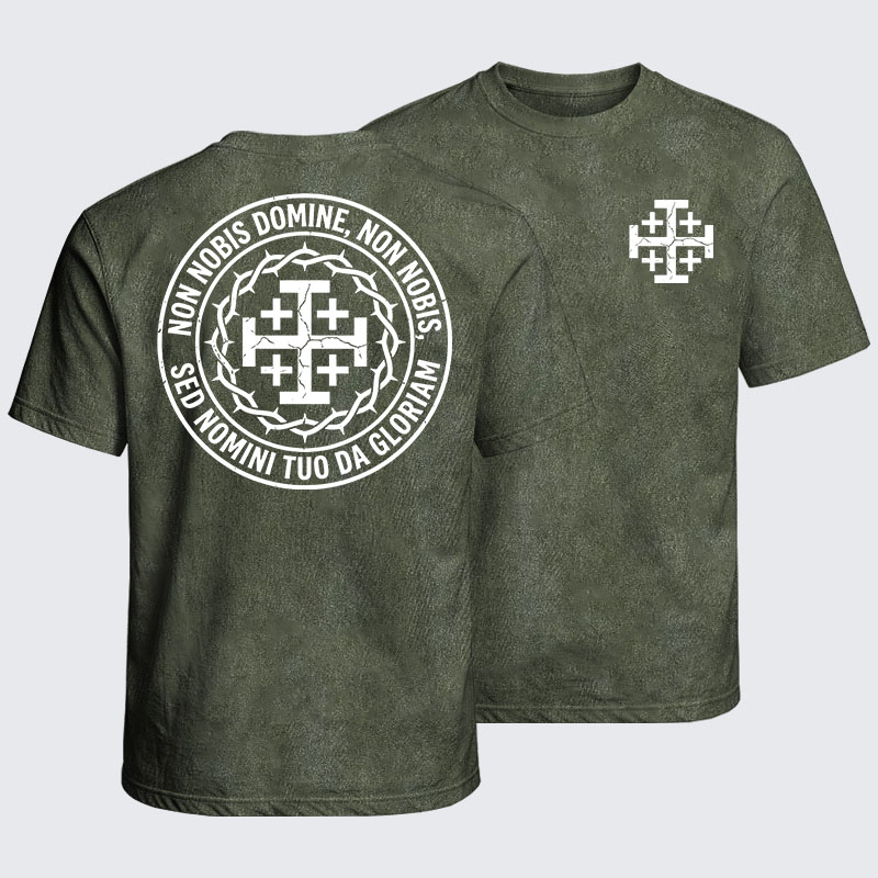 Washed T-Shirt - Non Nobis Domine, Non Nobis, Sed Nomini Tuo Da Gloriam