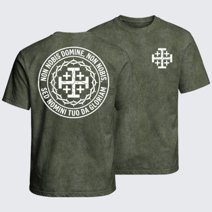 Washed T-Shirt - Non Nobis Domine, Non Nobis, Sed Nomini Tuo Da Gloriam