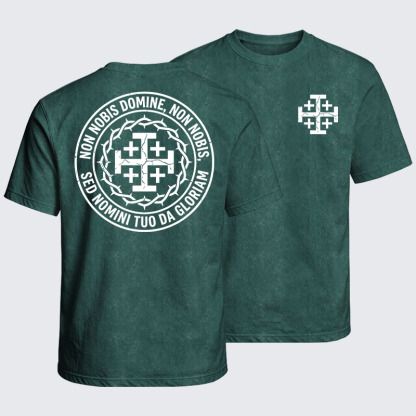 Washed T-Shirt - Non Nobis Domine, Non Nobis, Sed Nomini Tuo Da Gloriam
