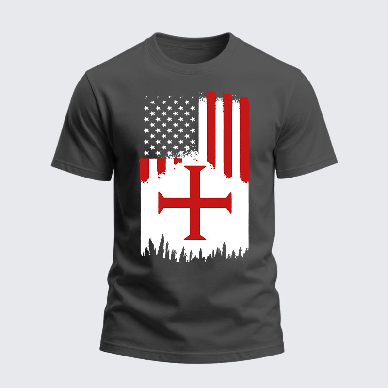 Heavyweight Cotton Tee - Crusader Flag