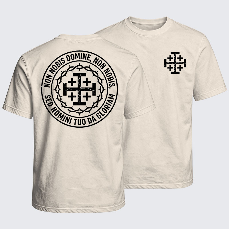 Washed T-Shirt - Non Nobis Domine, Non Nobis, Sed Nomini Tuo Da Gloriam