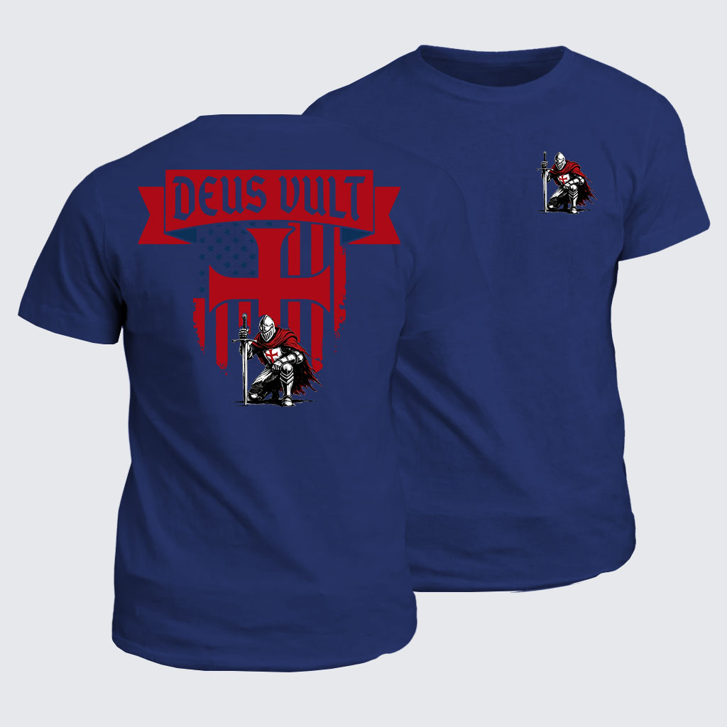 Classic Cotton Tee - Templar Knight Crusader Deus Vult