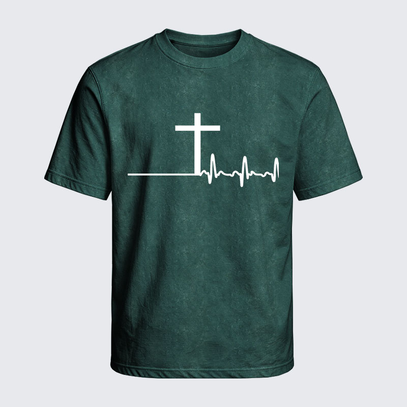 Washed T-Shirt - ECG Cross