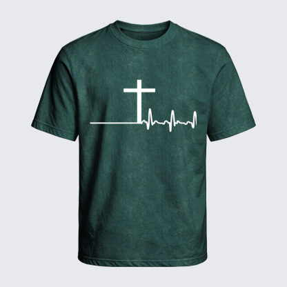 Washed T-Shirt - ECG Cross