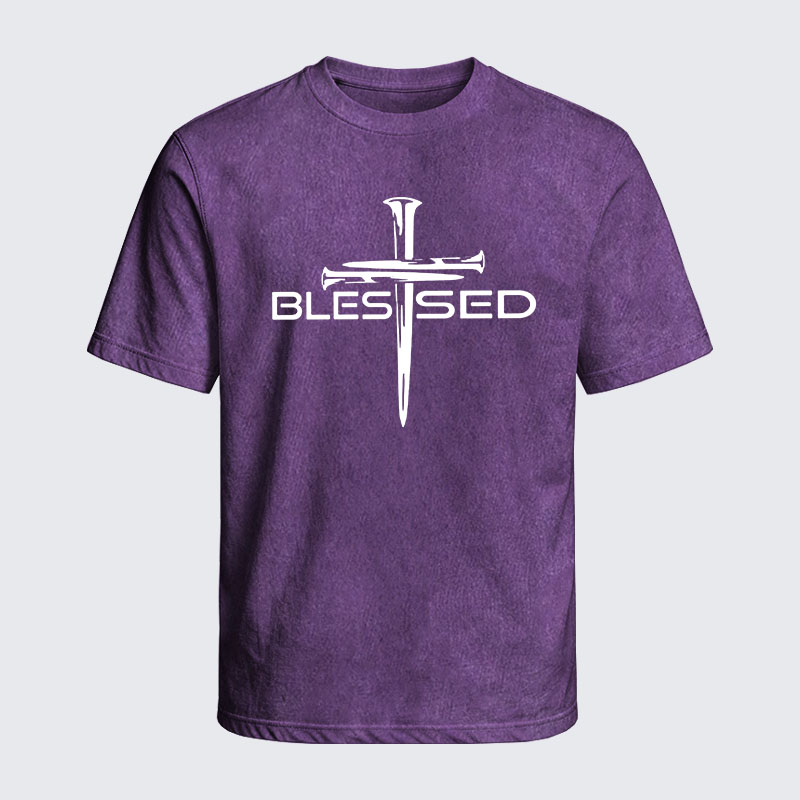 Washed T-Shirt - Cross Blessed