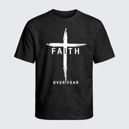 Washed T-Shirt - Faith Over Fear Cross