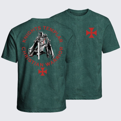 Washed T-Shirt - Knights Templar Templar Cross Crusader Knight