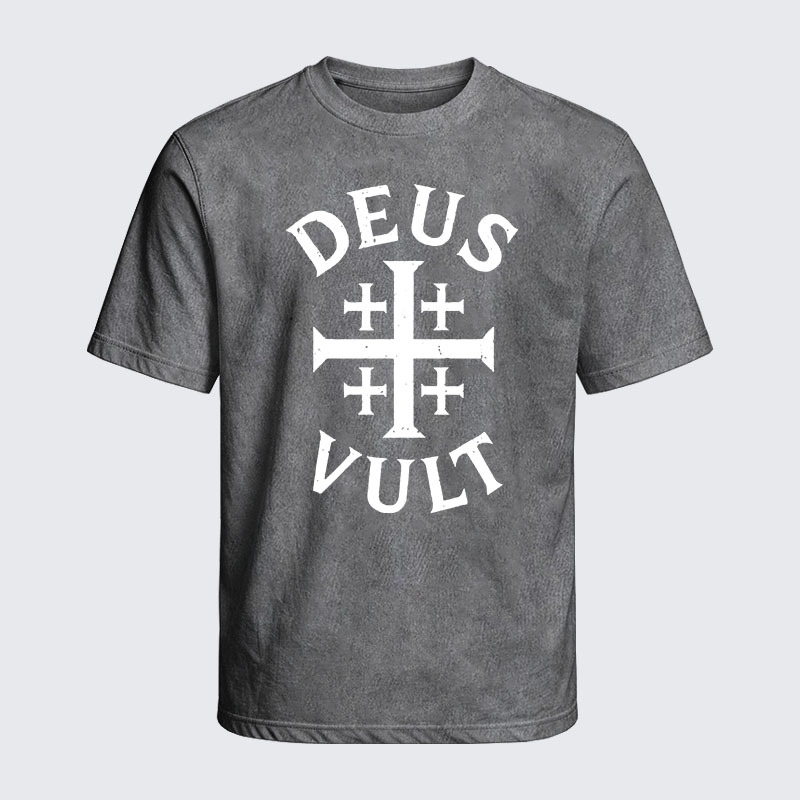 Washed T-Shirt - Deus Vult