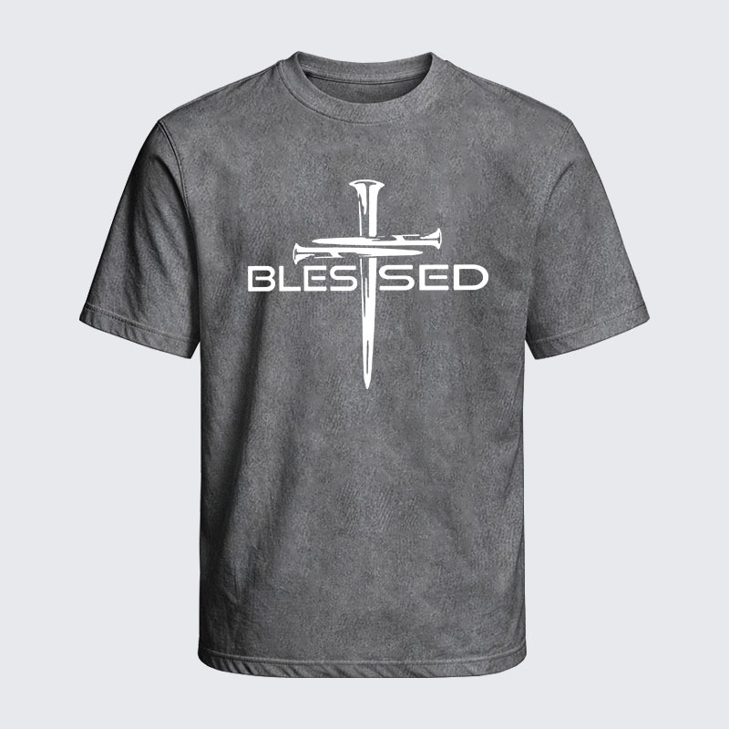 Washed T-Shirt - Cross Blessed
