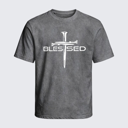 Washed T-Shirt - Cross Blessed