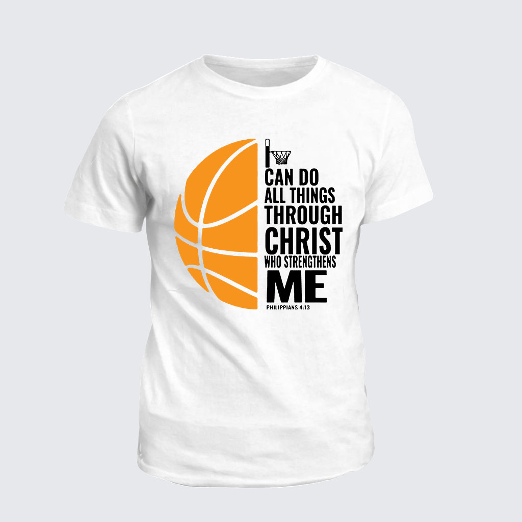 Classic Cotton Tee -  Philippians 4:13 Basketball 