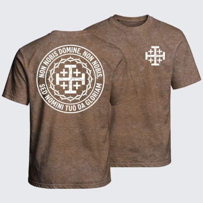 Washed T-Shirt - Non Nobis Domine, Non Nobis, Sed Nomini Tuo Da Gloriam