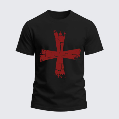 Heavyweight Cotton Tee - Knights Templar Crusader Cross