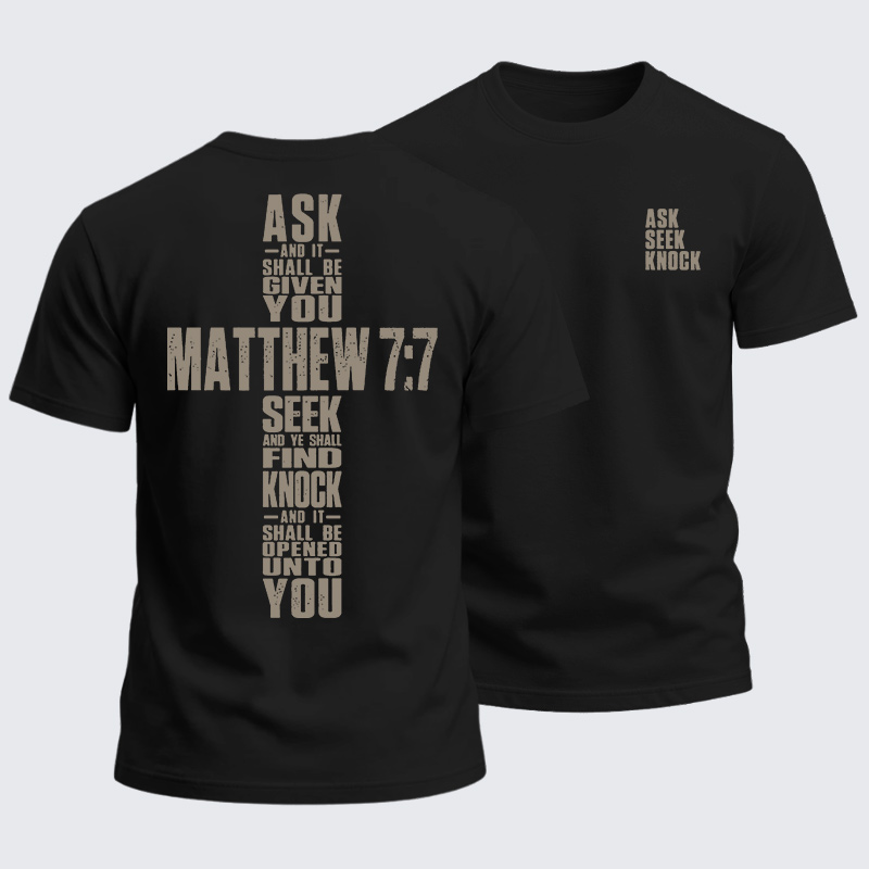 Heavyweight Cotton Tee - Matthew 7:7
