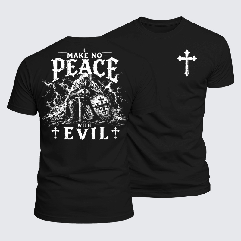 Luxe Mercerized Cotton Tee - Make No Peace With Evil 