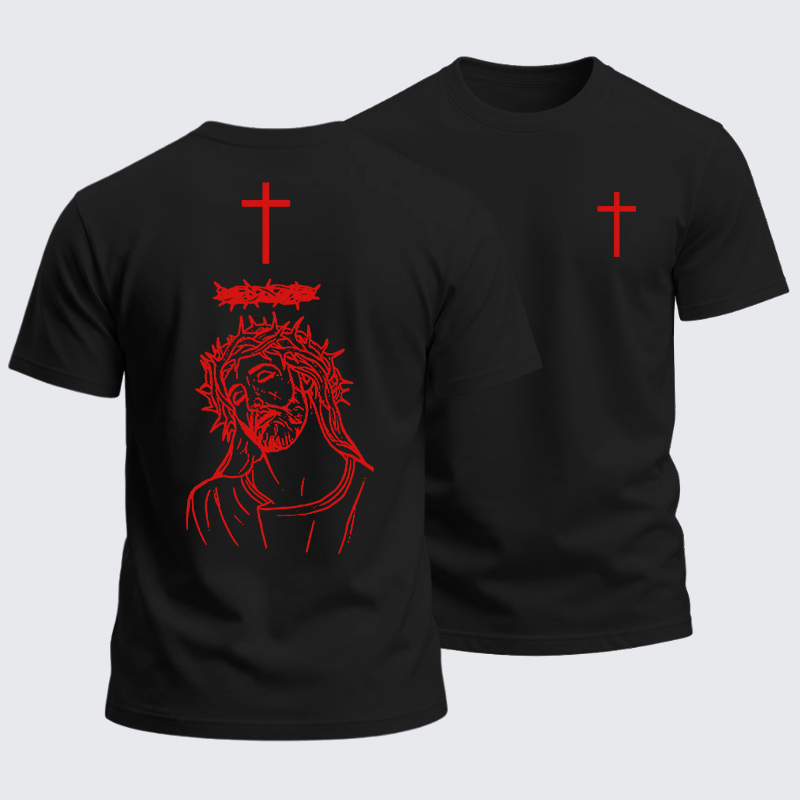 Man Of God Husband Dad Jesus God Christian Cotton T-Shirt