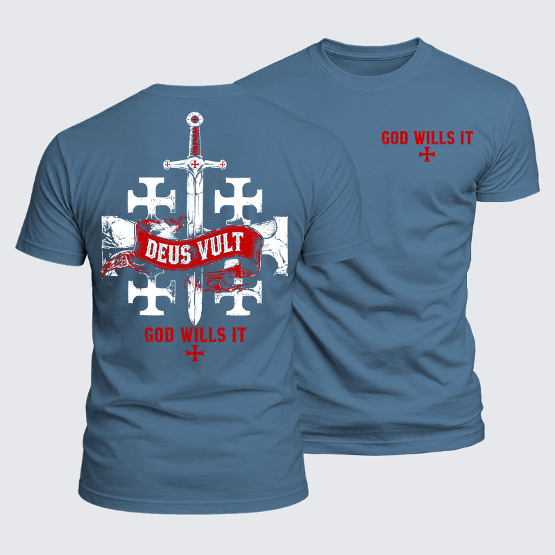 Luxe Mercerized Cotton Tee - Deus Vult: God Wills It