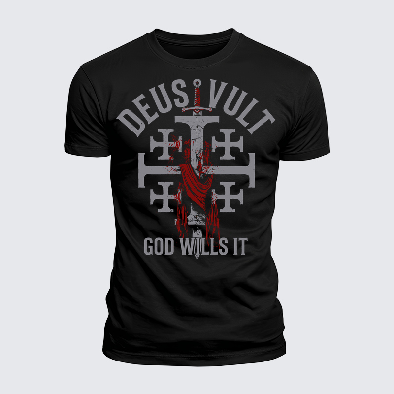 Luxe Mercerized Cotton Tee - Deus Vult: God Wills It