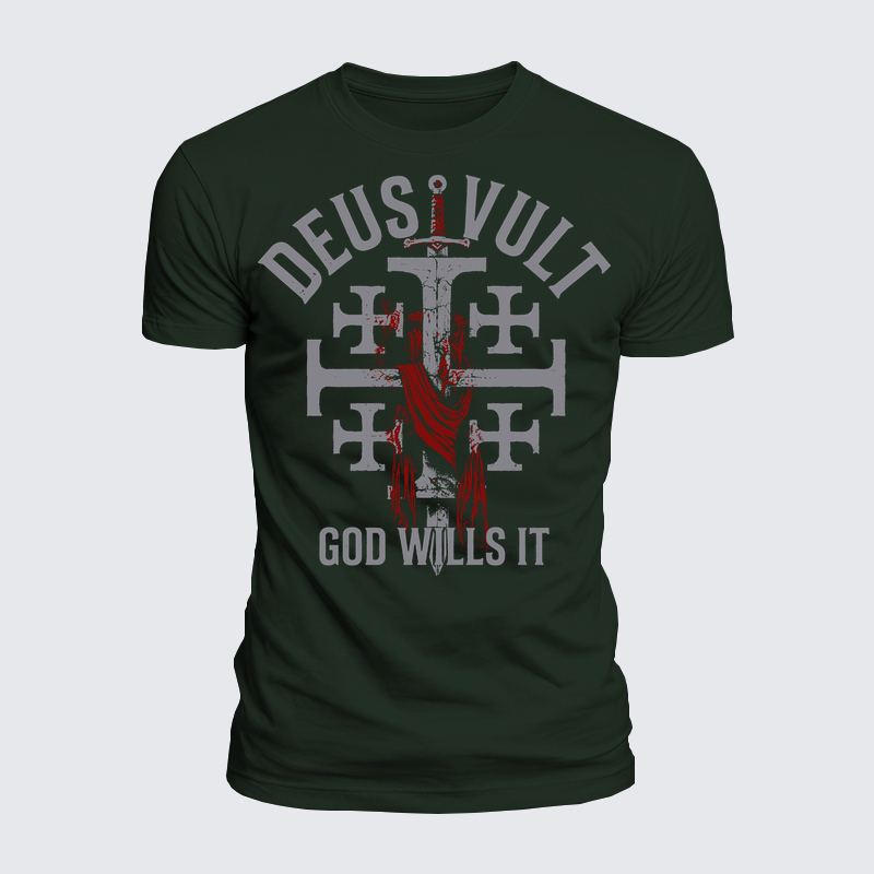 Luxe Mercerized Cotton Tee - Deus Vult: God Wills It