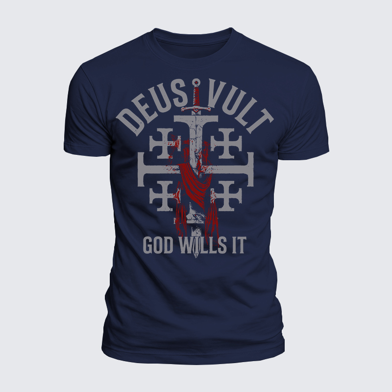 Luxe Mercerized Cotton Tee - Deus Vult: God Wills It