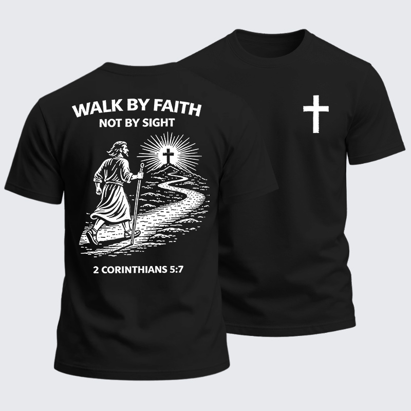 Man Of God Husband Dad Jesus God Christian Cotton T-Shirt