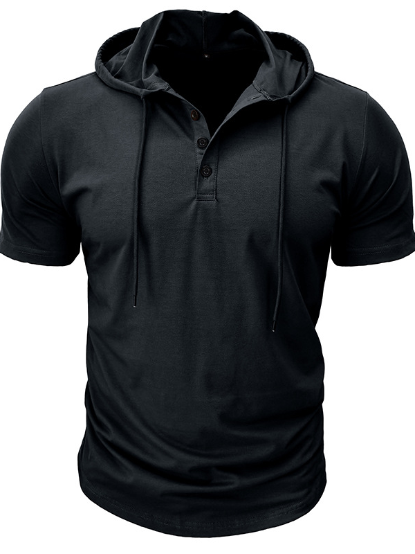Jesus Dropped The Charges  Christian Hooded Henley T Shirt