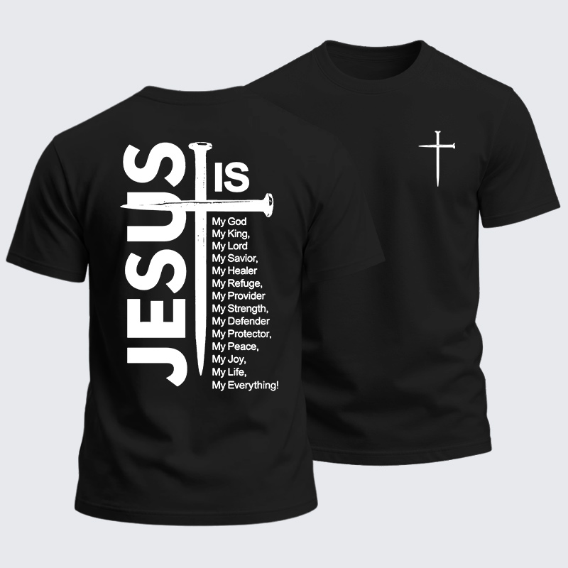 Man Of God Husband Dad Jesus God Christian Cotton T-Shirt