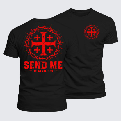 Luxe Mercerized Cotton Tee - Here I Am Send Me Isaiah 6:8