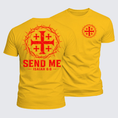 Luxe Mercerized Cotton Tee - Here I Am Send Me Isaiah 6:8