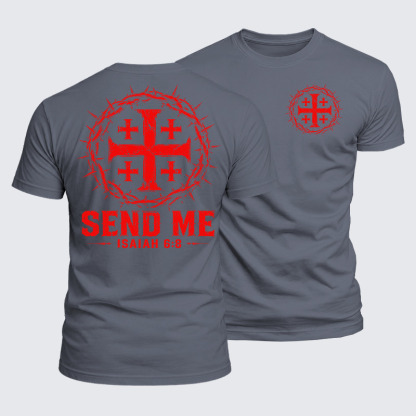 Luxe Mercerized Cotton Tee - Here I Am Send Me Isaiah 6:8
