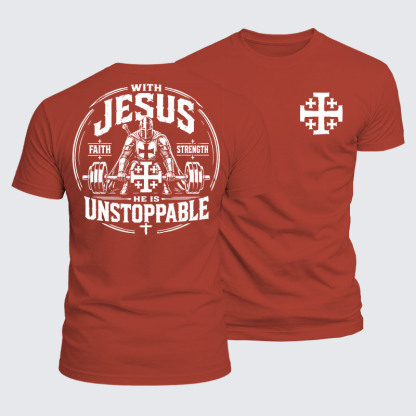 Luxe Mercerized Cotton Tee - With Jesus He Is Unstoppable