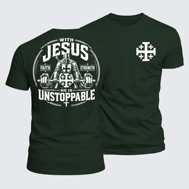 Luxe Mercerized Cotton Tee - With Jesus He Is Unstoppable