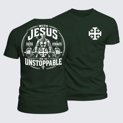 Luxe Mercerized Cotton Tee - With Jesus He Is Unstoppable