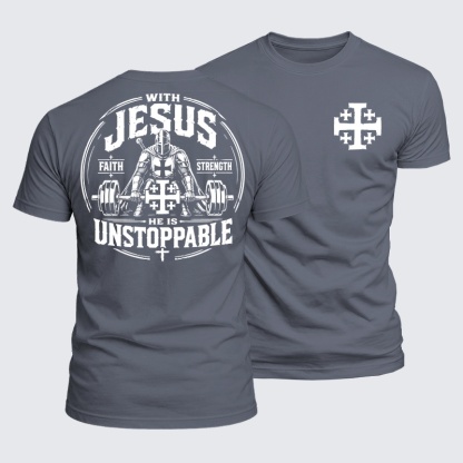 Luxe Mercerized Cotton Tee - With Jesus He Is Unstoppable