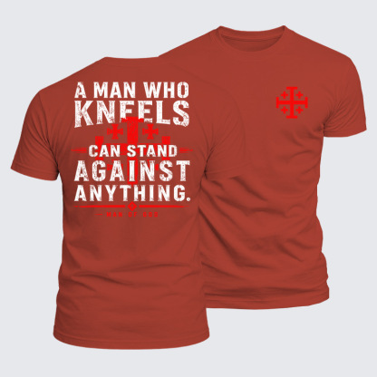 Luxe Mercerized Cotton Tee - A Man Who Kneels Can Stand Against Anything