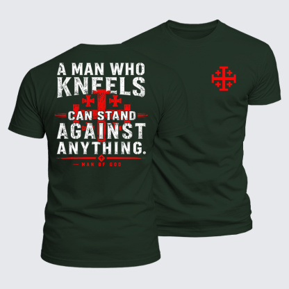 Luxe Mercerized Cotton Tee - A Man Who Kneels Can Stand Against Anything