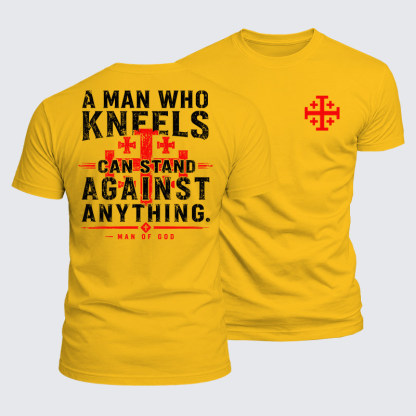 Luxe Mercerized Cotton Tee - A Man Who Kneels Can Stand Against Anything