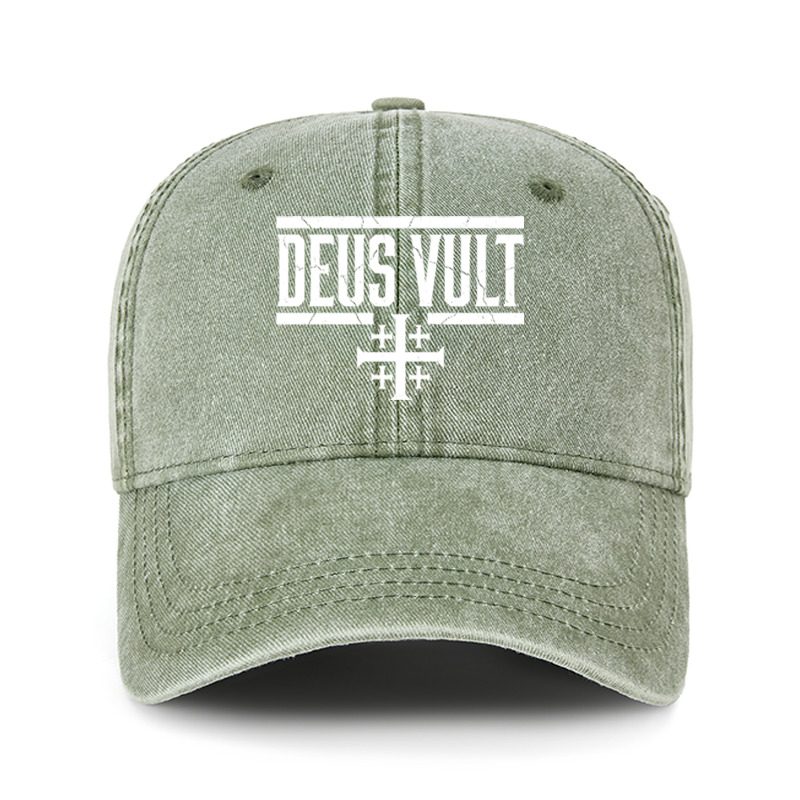 Heritage Washed Cap-Deus Vult