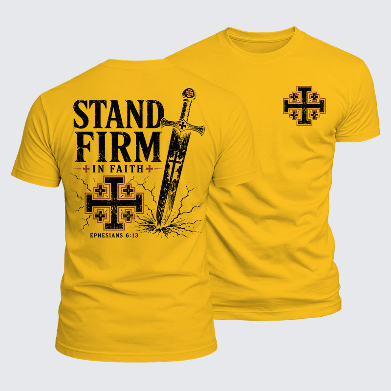 Luxe Mercerized Cotton Tee -  Stand Firm In Faith Ephesians 6:13