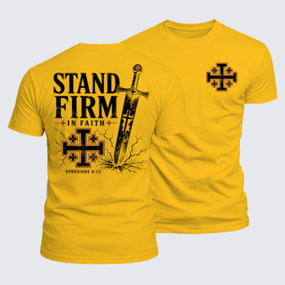 Luxe Mercerized Cotton Tee -  Stand Firm In Faith Ephesians 6:13