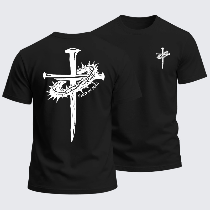 Man Of God Husband Dad Jesus God Christian Cotton T-Shirt
