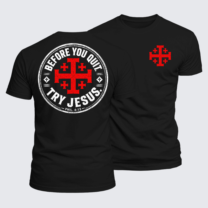 Man Of God Husband Dad Jesus God Christian Cotton T-Shirt
