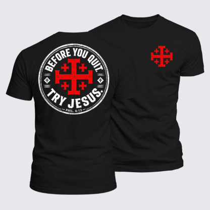 [Copy]Luxe Mercerized Cotton Tee - Before You Quit Try Jesus