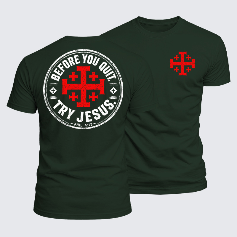 [Copy]Luxe Mercerized Cotton Tee - Before You Quit Try Jesus