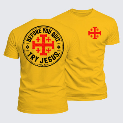 [Copy]Luxe Mercerized Cotton Tee - Before You Quit Try Jesus