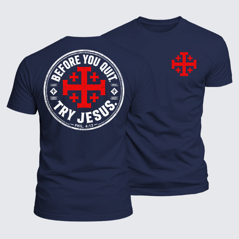 [Copy]Luxe Mercerized Cotton Tee - Before You Quit Try Jesus