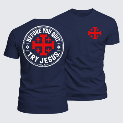 [Copy]Luxe Mercerized Cotton Tee - Before You Quit Try Jesus