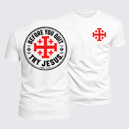 [Copy]Luxe Mercerized Cotton Tee - Before You Quit Try Jesus
